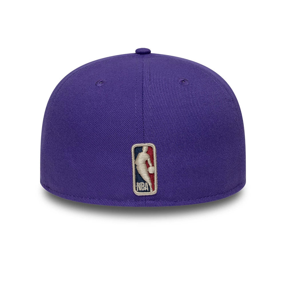 Pictured is this NBA Hardwood Classic LA Lakers 59FIFTY Fitted cap in purple. 5