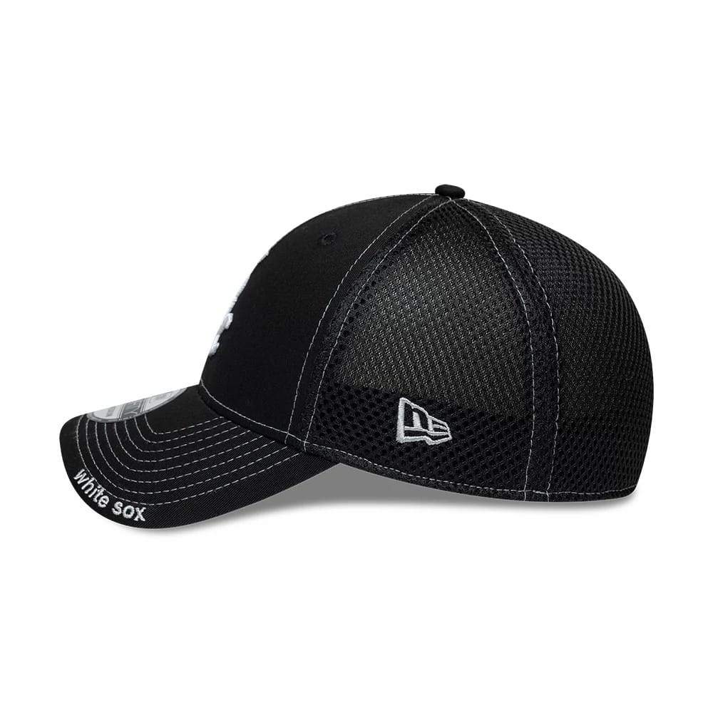 Pictured is this MLB Neo Chicago White Sox 39THIRTY Stretch Fit cap in black. 5