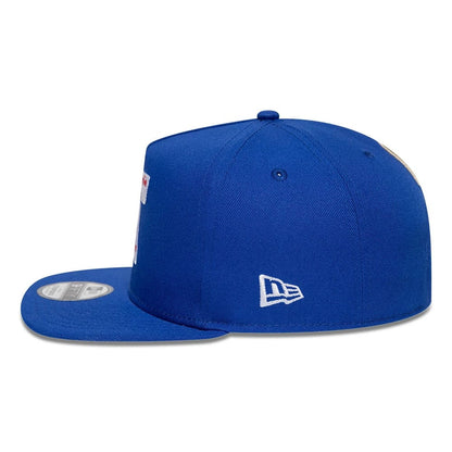 Pictured is this NBA Hardwood Classic Philadelphia 76ers 9FIFTY A-Frame Snapback cap in blue. 7