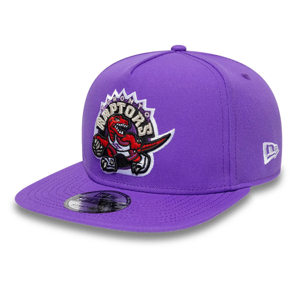 Pictured is this NBA Hardwood Classic Toronto Raptors 9FIFTY A-Frame Snapback cap in bright purple. 4