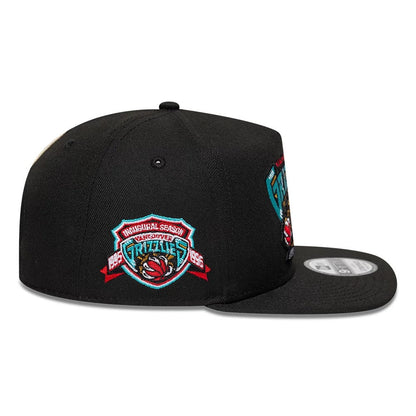 Pictured is this NBA Hardwood Classic Vancouver Grizzlies 9FIFTY A-Frame Snapback cap in black. 5