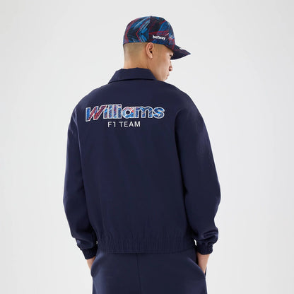 The model is wearing this Williams GB Race Special Collared Jacket in navy. 2
