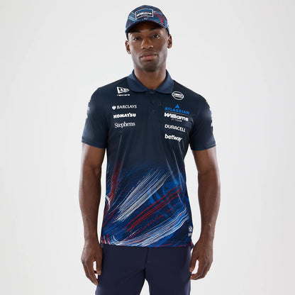 The model is wearing this Williams GB Race Special Tech Polo T-Shirt in navy. 1