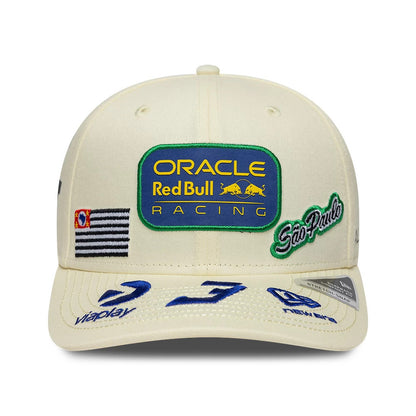 Pictured is this Brazil Race Special Max Verstappen Red Bull Racing 9SEVENTY Stretch Snap cap in cream. 2