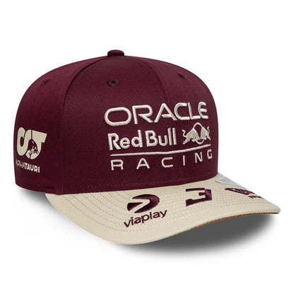 Pictured is this Austin Race Special Max Verstappen Red Bull Racing 9SEVENTY Stretch Snap cap in dark purple. 1