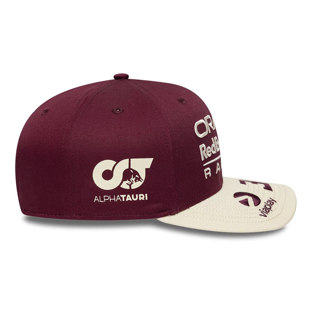 Pictured is this Austin Race Special Max Verstappen Red Bull Racing 9SEVENTY Stretch Snap cap in dark purple. 7