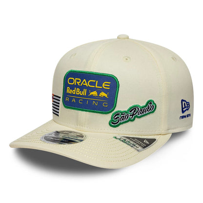 Pictured is this Brazil Race Special Team Red Bull Racing 9SEVENTY Stretch Snap cap in cream. 1
