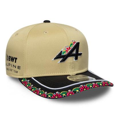 Pictured is this Latin American Alpine Racing 9SEVENTY Stretch Snap cap in light beige. 3