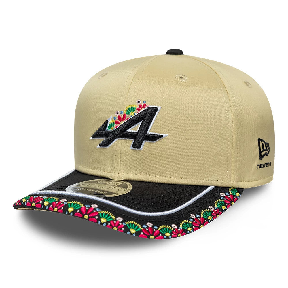 Pictured is this Latin American Alpine Racing 9SEVENTY Stretch Snap cap in light beige. 3