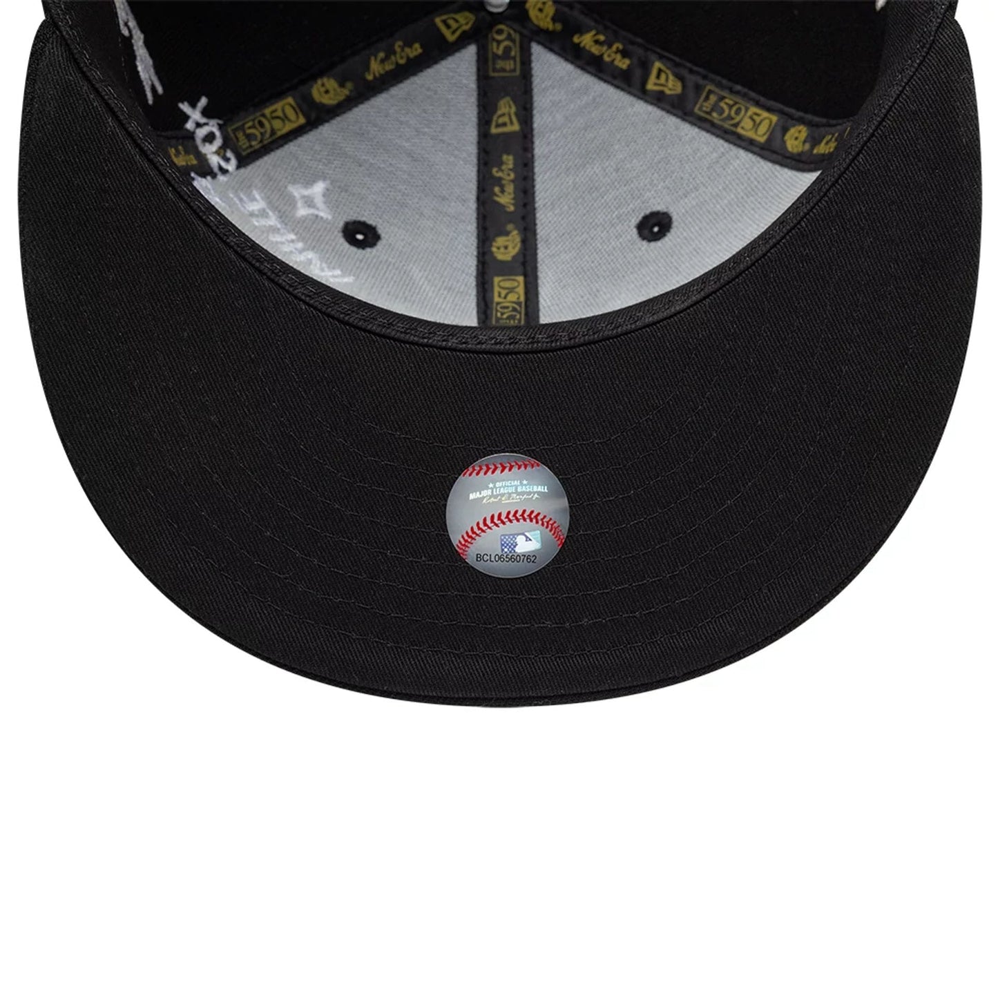 Pictured is this MLB Scribble Chicago White Sox 59FIFTY Fitted cap in black. 7