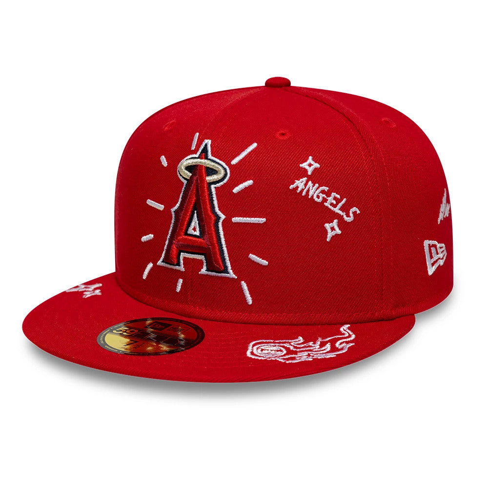 New Era 59FIFTY エンゼルス ASG キャップ 7 1/2 MLB Scribble LA Angels Red 59FIFTY Fitted Cap | NEC EU
