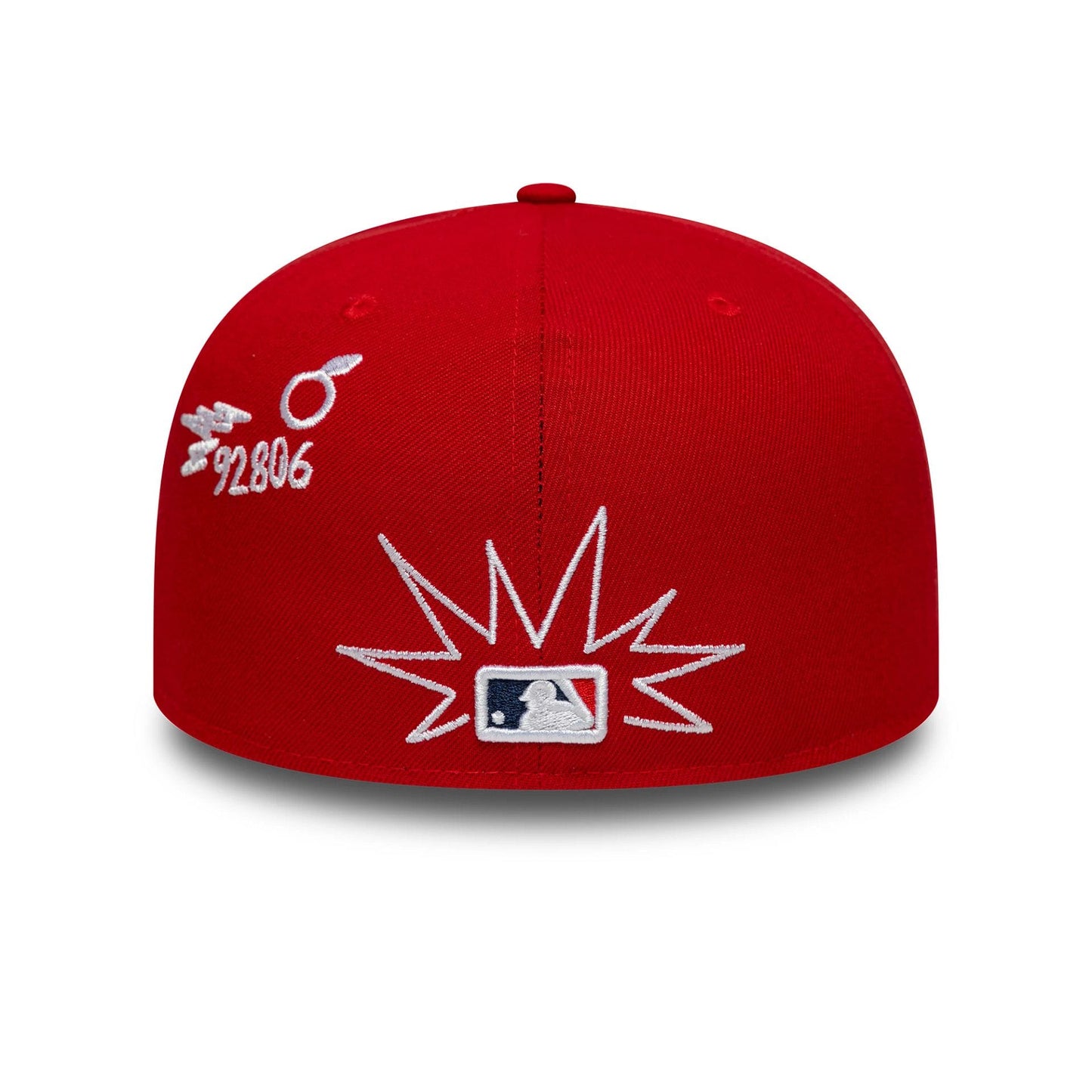 Pictured is this MLB Scribble LA Angels 59FIFTY Fitted cap in red. 5