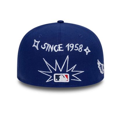 Pictured is this MLB Scribble LA Dodgers 59FIFTY Fitted cap in dark blue. 4