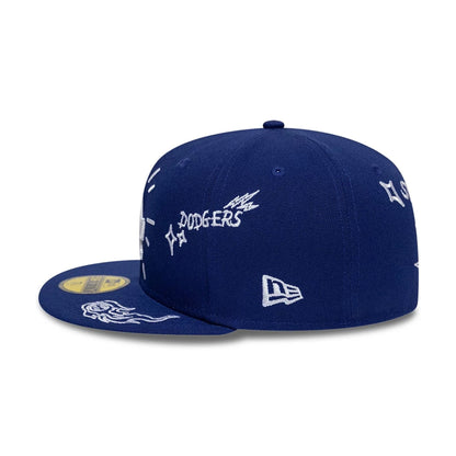 Pictured is this MLB Scribble LA Dodgers 59FIFTY Fitted cap in dark blue. 6