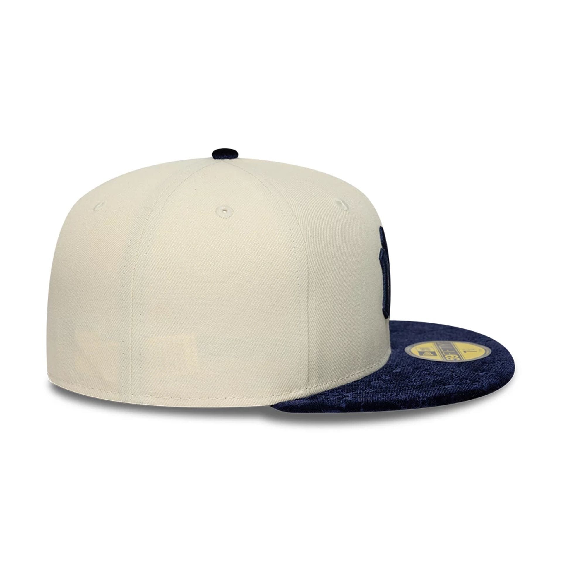 Pictured is this MLB Paisley Visor New York Yankees 59FIFTY Fitted cap in Cream. 8