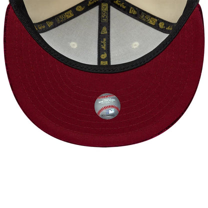 Pictured is this MLB Paisley Visor LA Dodgers 59FIFTY Fitted cap in Cream. 3