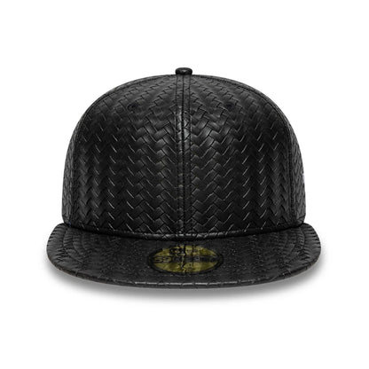 Pictured is this New Era Woven PU 59FIFTY Fitted cap in black. 2