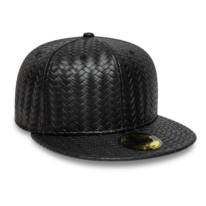 Pictured is this New Era Woven PU 59FIFTY Fitted cap in black. 3