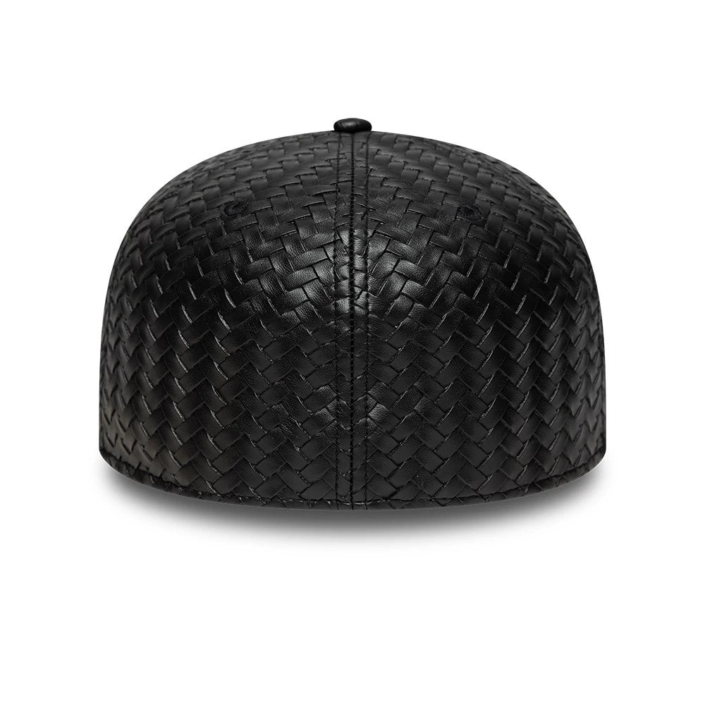 Pictured is this New Era Woven PU 59FIFTY Fitted cap in black. 4