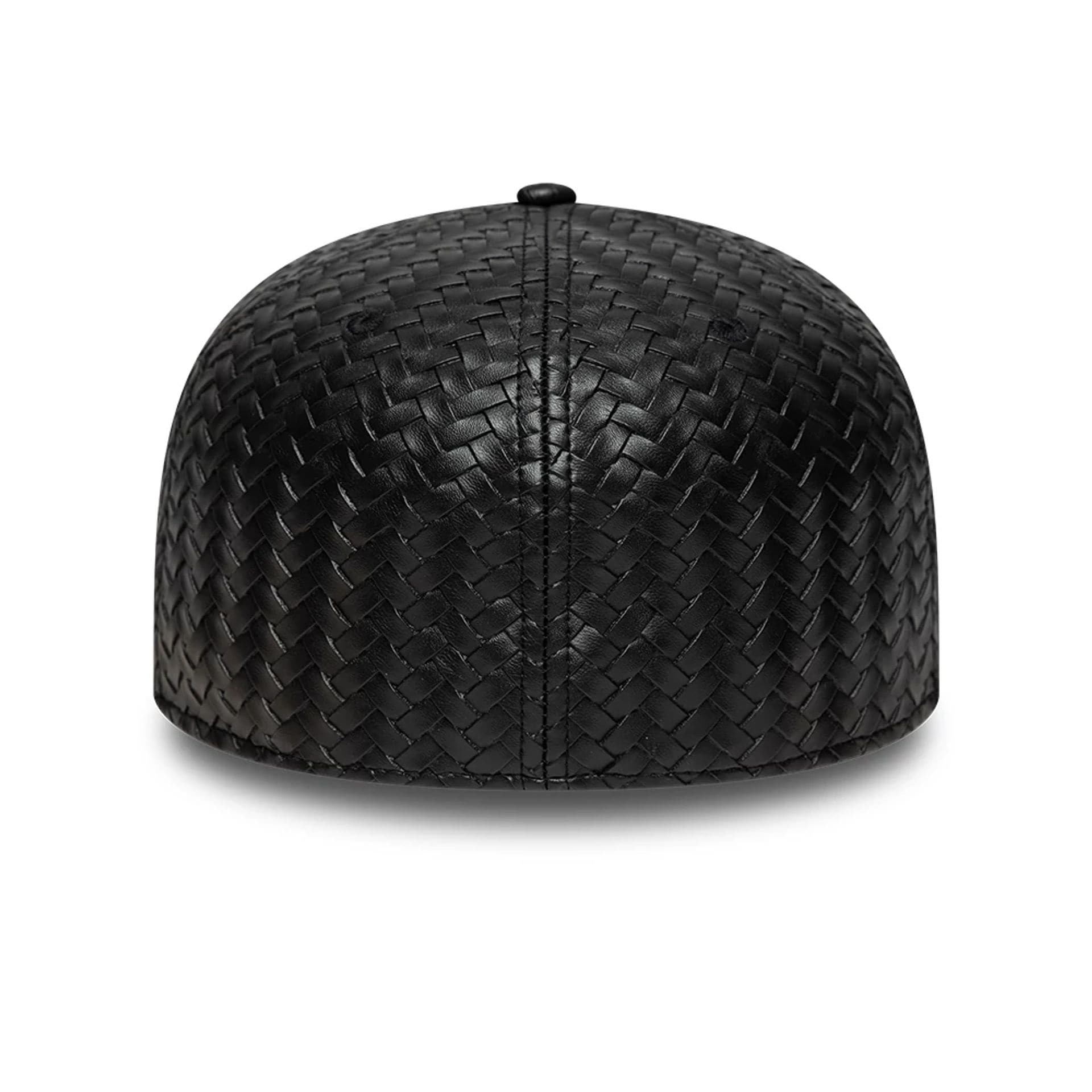 Pictured is this New Era Woven PU 59FIFTY Fitted cap in black. 4