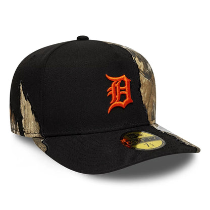 Pictured is this MLB Split Realtree Detroit Tigers 59FIFTY A-Frame Fitted cap in black. 3