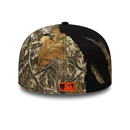 Pictured is this MLB Split Realtree Detroit Tigers 59FIFTY A-Frame Fitted cap in black. 4