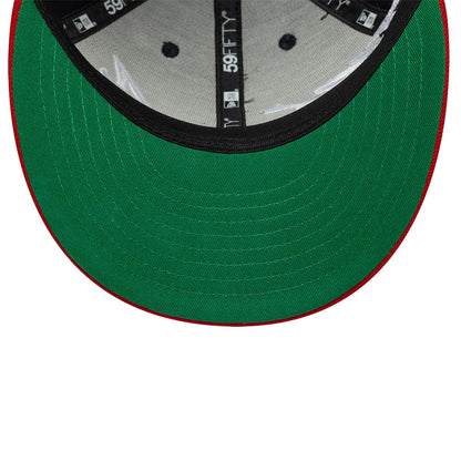 Pictured is this MLB Side Script Atlanta Braves Low Profile 59FIFTY Fitted cap in navy. 2