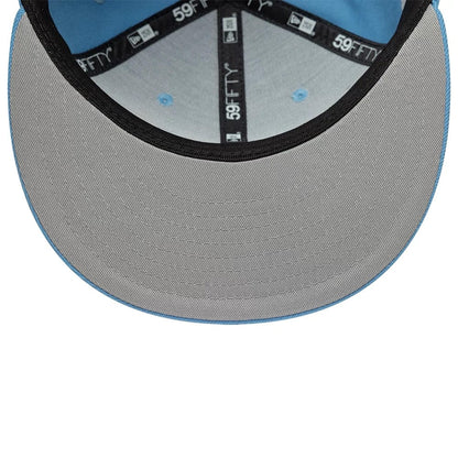 Pictured is this New Era Faux Pearl 59FIFTY Fitted cap in pastel blue. 2