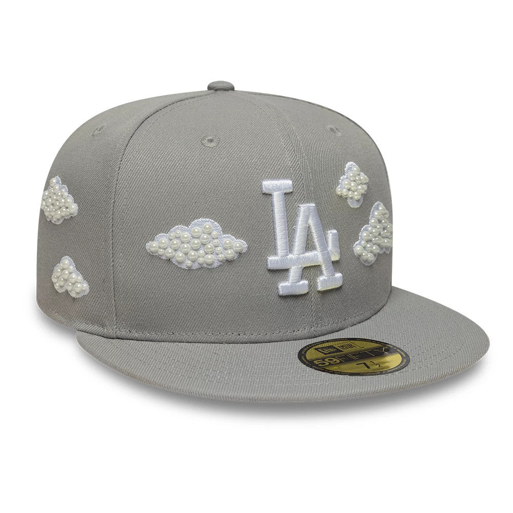 Pictured is this MLB Faux Pearl LA Dodgers 59FIFTY Fitted cap in grey. 4