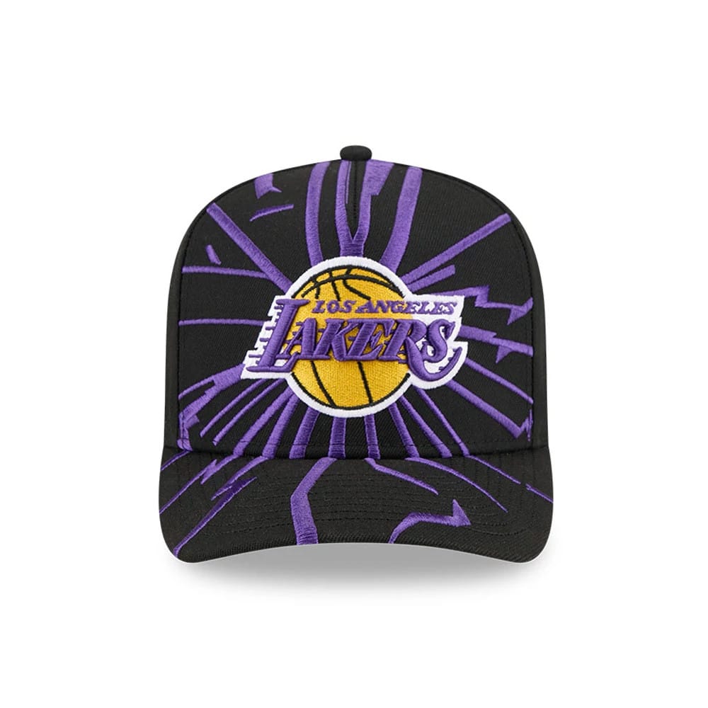 Pictured is this NBA Shattered LA Lakers 9FORTY A-Frame cap in black. 3