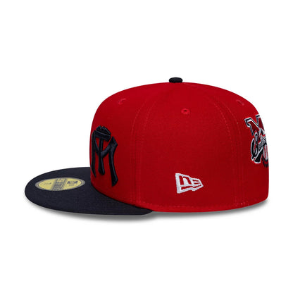Pictured is this LMB Multi Logo Sultanes De Monterrey 59FIFTY Fitted cap in red. 6