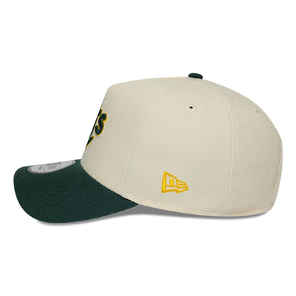Pictured is this MLB Side Hit Athletics 9FORTY E-Frame cap in Cream. 6