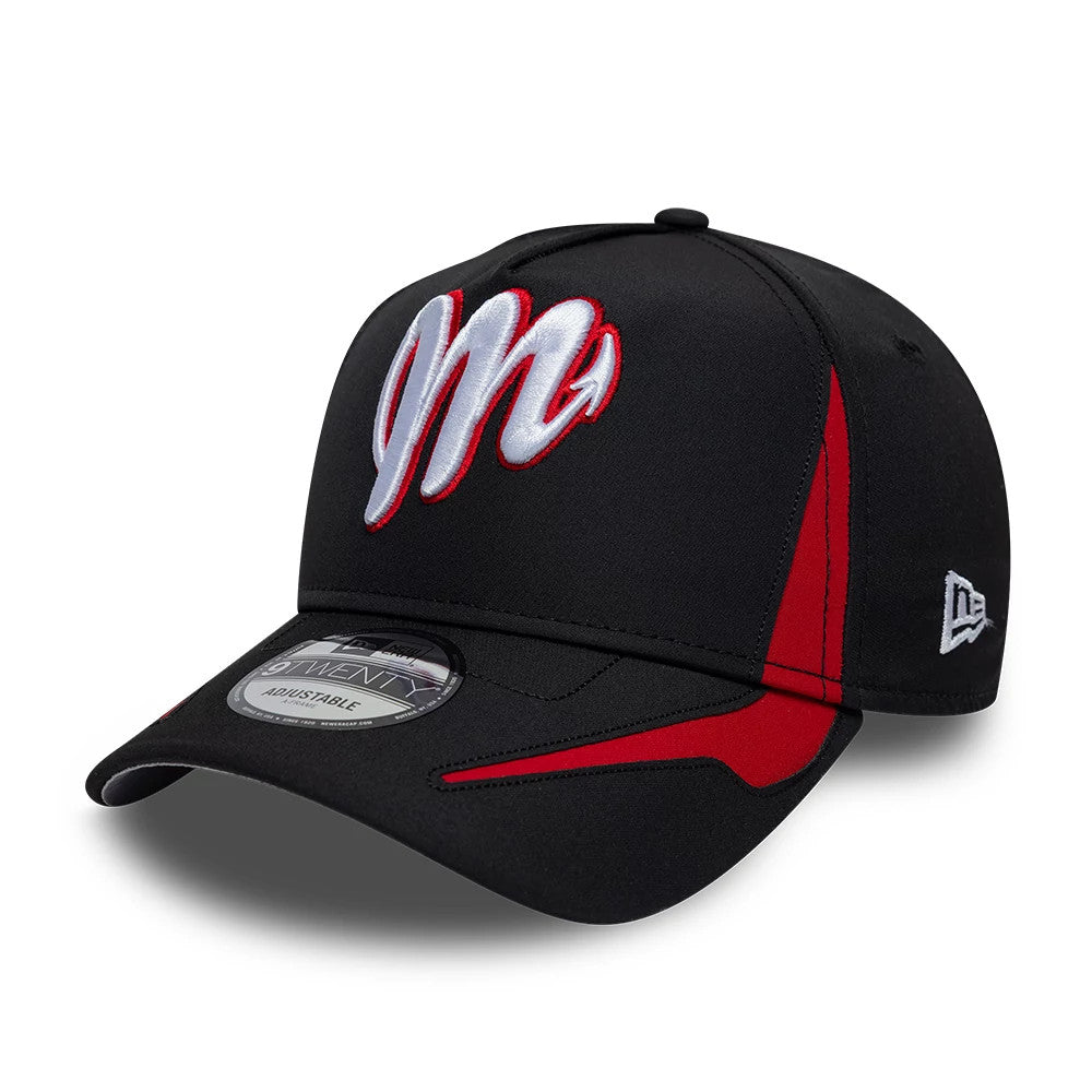 Pictured is this LMB Panel Mexico Diablos 9TWENTY A-Frame cap in black. 1
