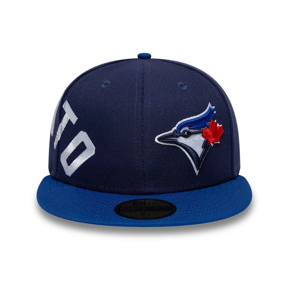 Pictured is this MLB Multi Logo Toronto Blue Jays 59FIFTY Fitted cap in navy. 3