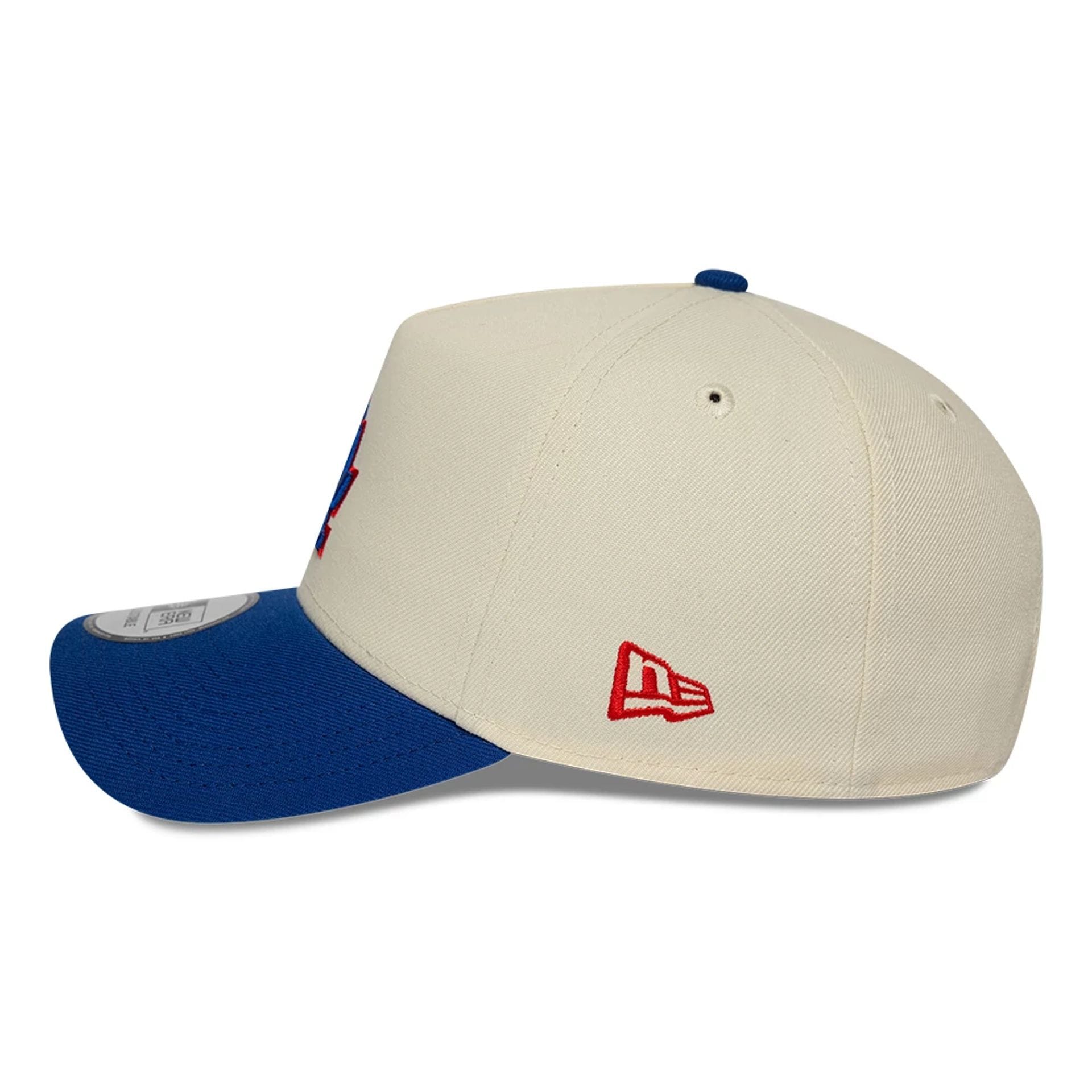 Pictured is this MLB Side Hit LA Dodgers 9FORTY E-Frame cap in Cream. 6