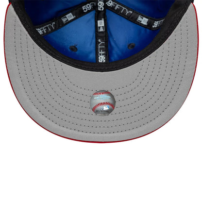 Pictured is this MLB Multi Logo Atlanta Braves 59FIFTY Fitted cap in navy. 2