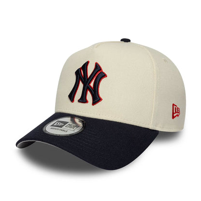 Pictured is this MLB Side Hit New York Yankees 9FORTY E-Frame cap in Cream . 4