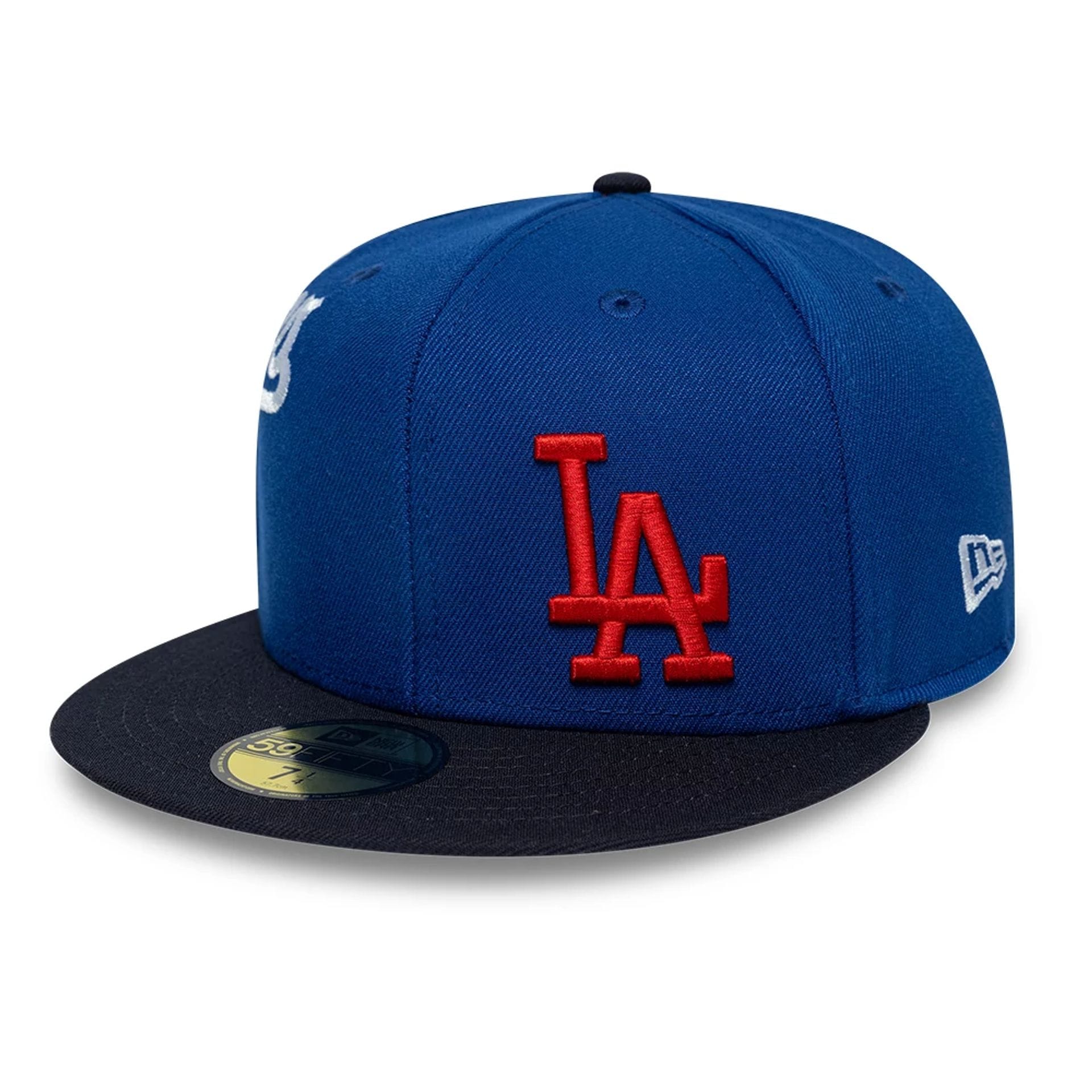 Pictured is this MLB Multi Logo LA Dodgers 59FIFTY Fitted cap in blue. 4