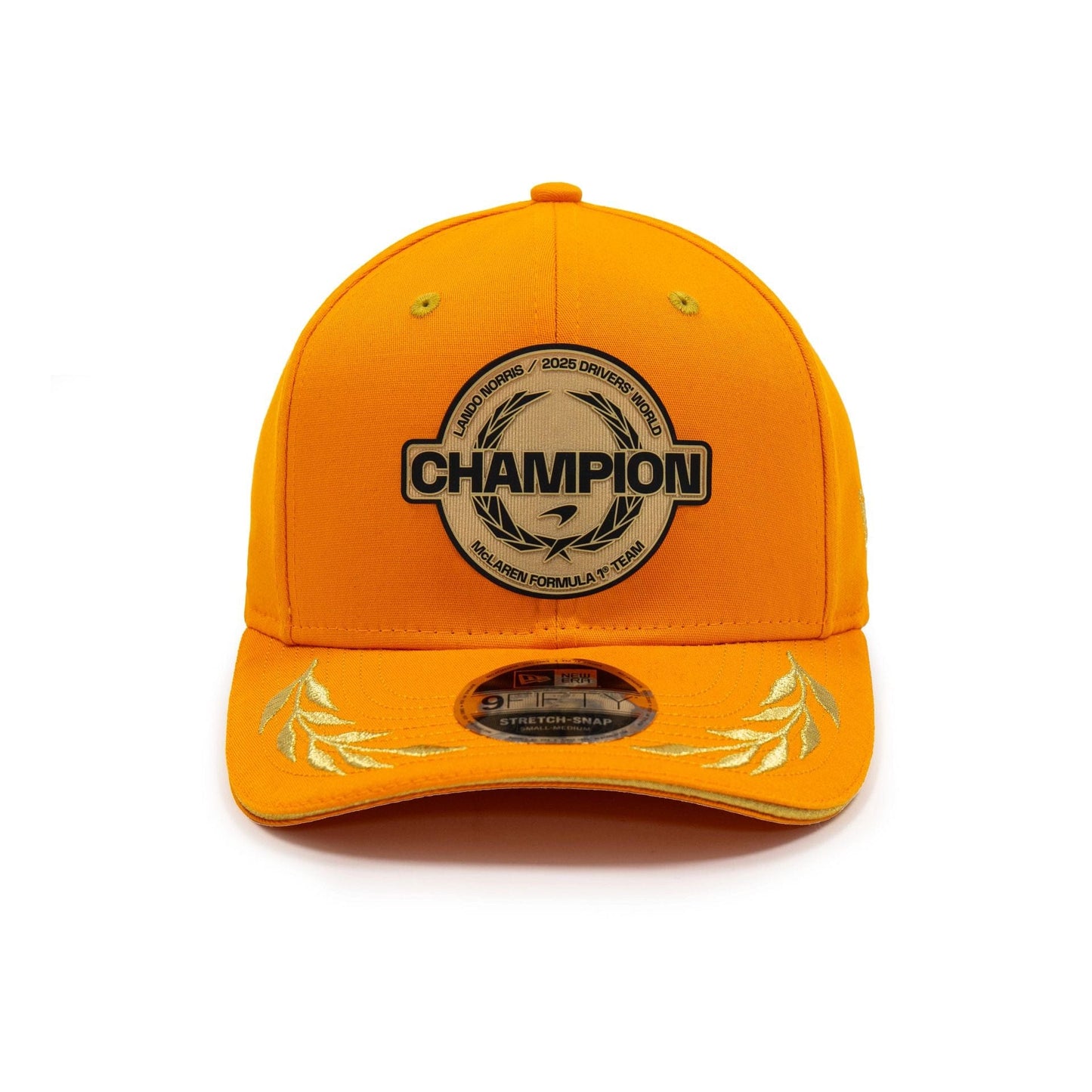 Pictured is this McLaren Formula 1 Team Lando Norris 2025 Drivers' World Champion 9FIFTY Stretch Snap Cap in orange. 2