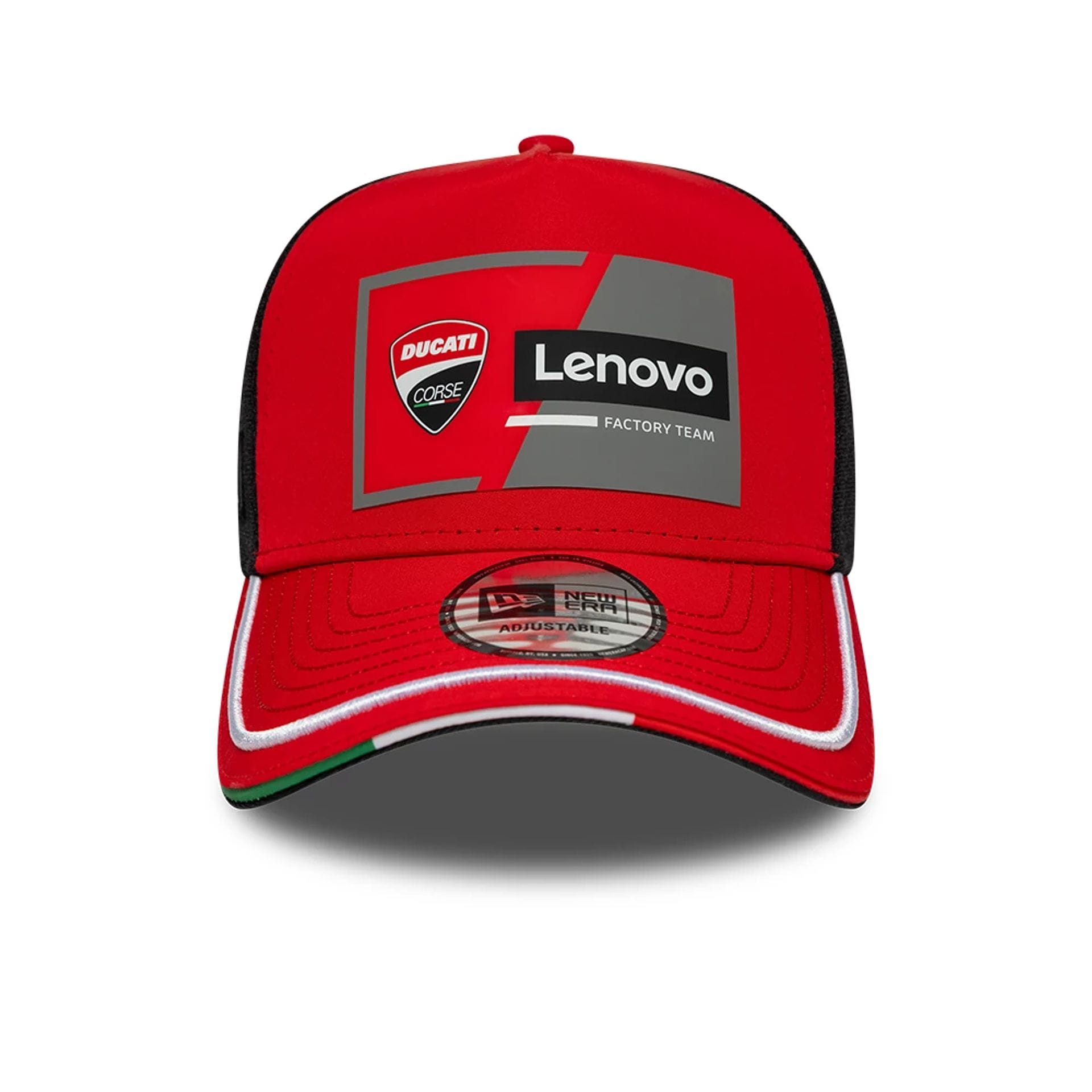 Pictured is this Ducati Motor Replica Team 9FORTY E-Frame Adjustable cap in red. 3