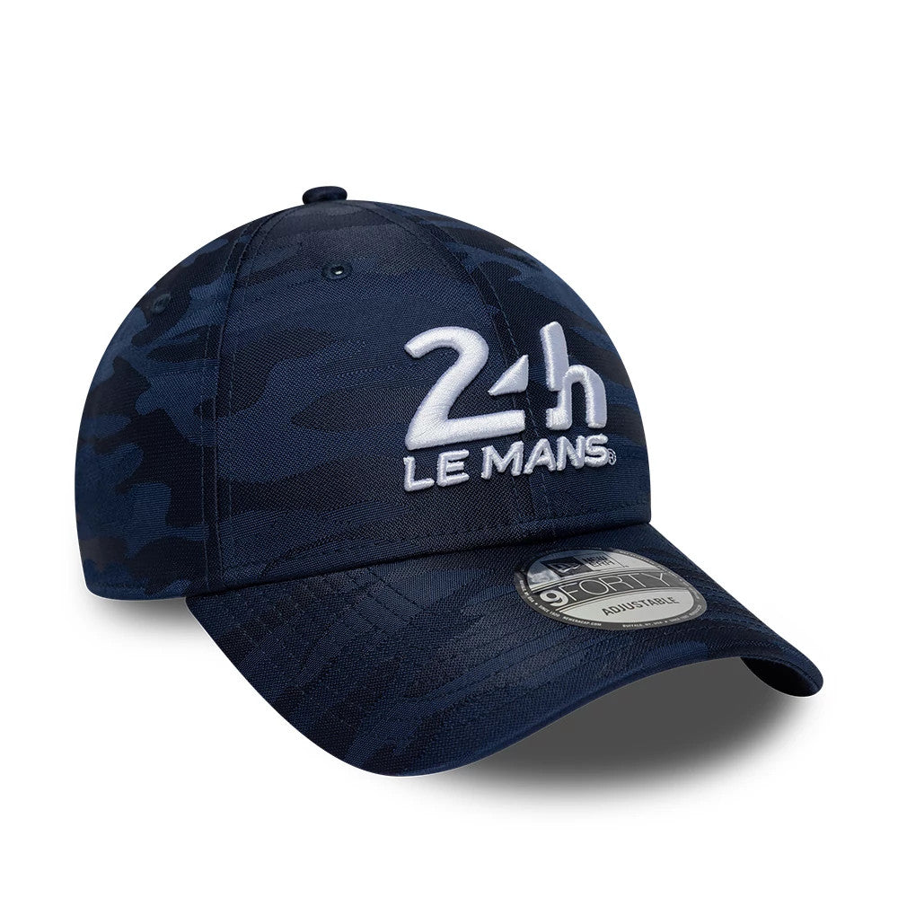 Pictured is this Camo 24HR Le Mans 9FORTY cap in dark blue. 3