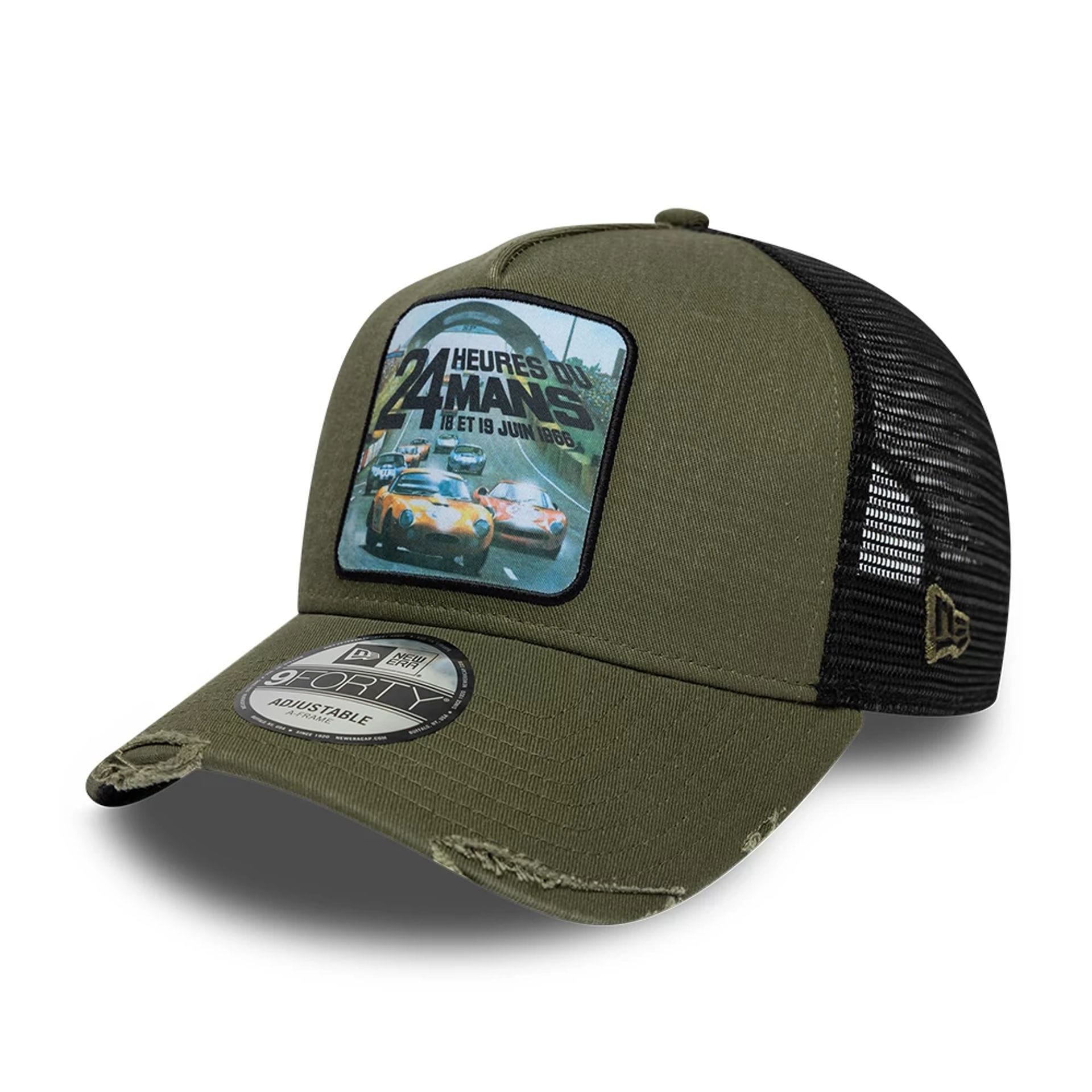 Washed Graphic 24HR Le Mans Green 9FORTY A-Frame Trucker Cap | NEC EU