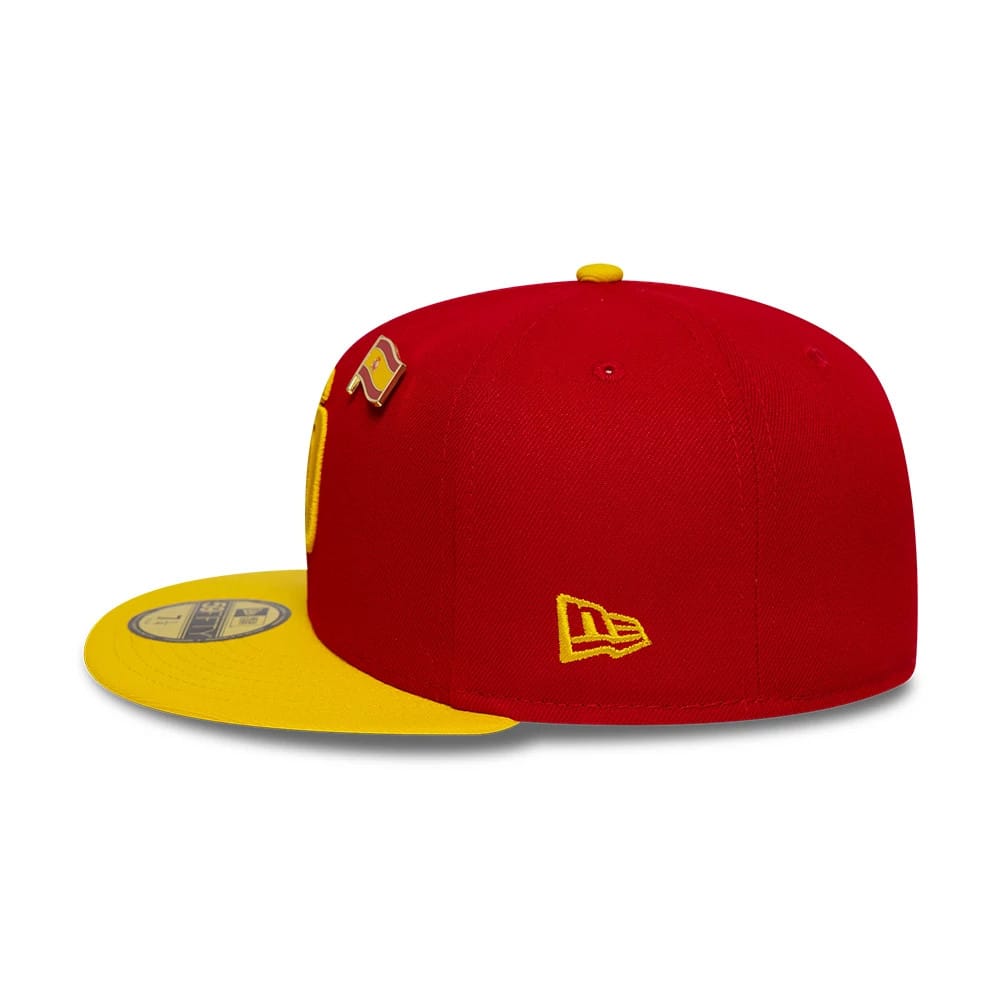 Pictured is this MLB Sister Cities San Diego Padres 59FIFTY Fitted cap in red & yellow. 6