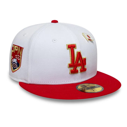 Pictured is this MLB Sister Cities LA Dodgers 59FIFTY Fitted cap in white. 1