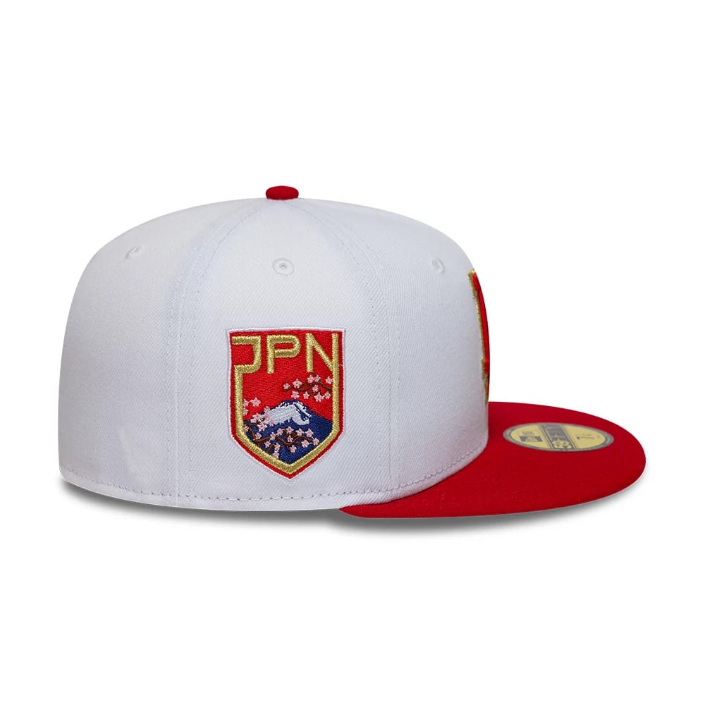 Pictured is this MLB Sister Cities LA Dodgers 59FIFTY Fitted cap in white & red. 5