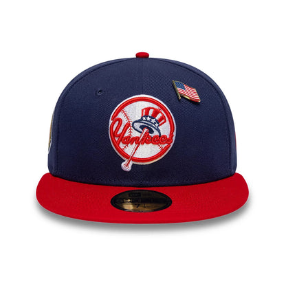 Pictured is this MLB Sister Cities New York Yankees 59FIFTY Fitted cap in blue & red. 3