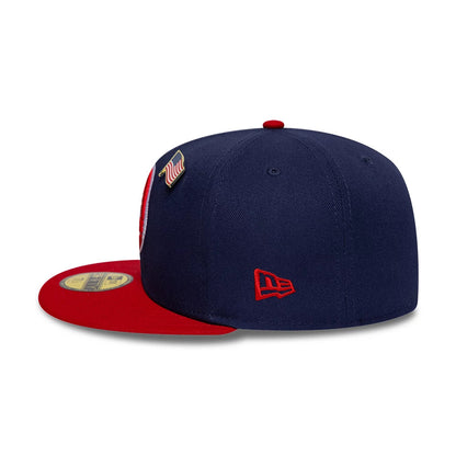 Pictured is this MLB Sister Cities New York Yankees 59FIFTY Fitted cap in blue & red. 7