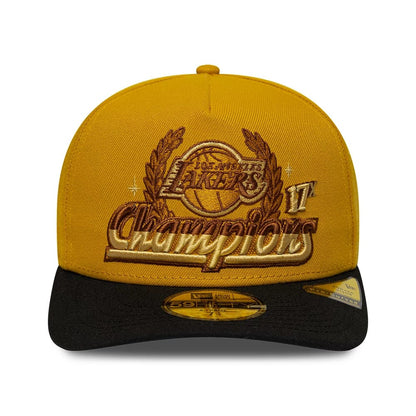 Pictured is this NBA LA Lakers 59FIFTY A-Frame Fitted cap in gold. 3
