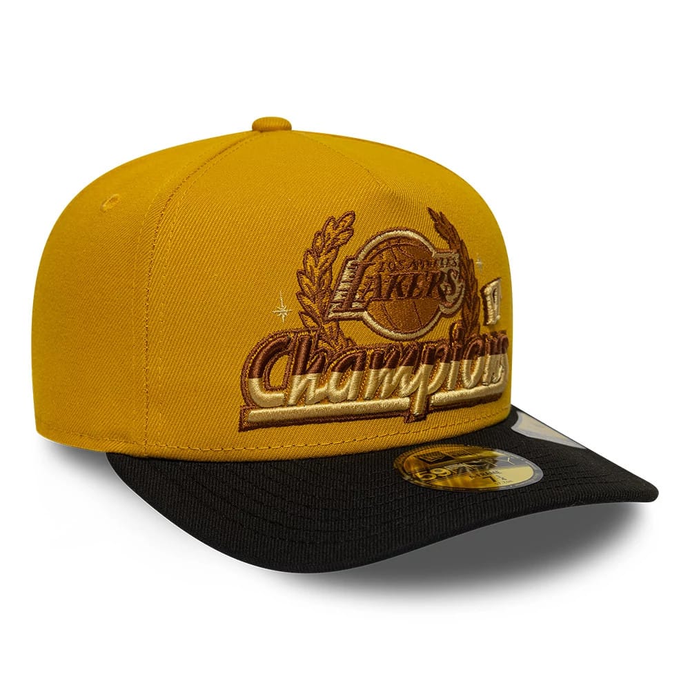 Pictured is this NBA LA Lakers 59FIFTY A-Frame Fitted cap in gold. 4