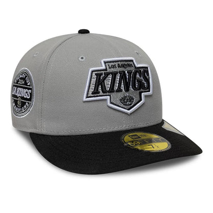 Pictured is this NHL Champions LA Kings 59FIFTY Fitted cap in grey & black. 1
